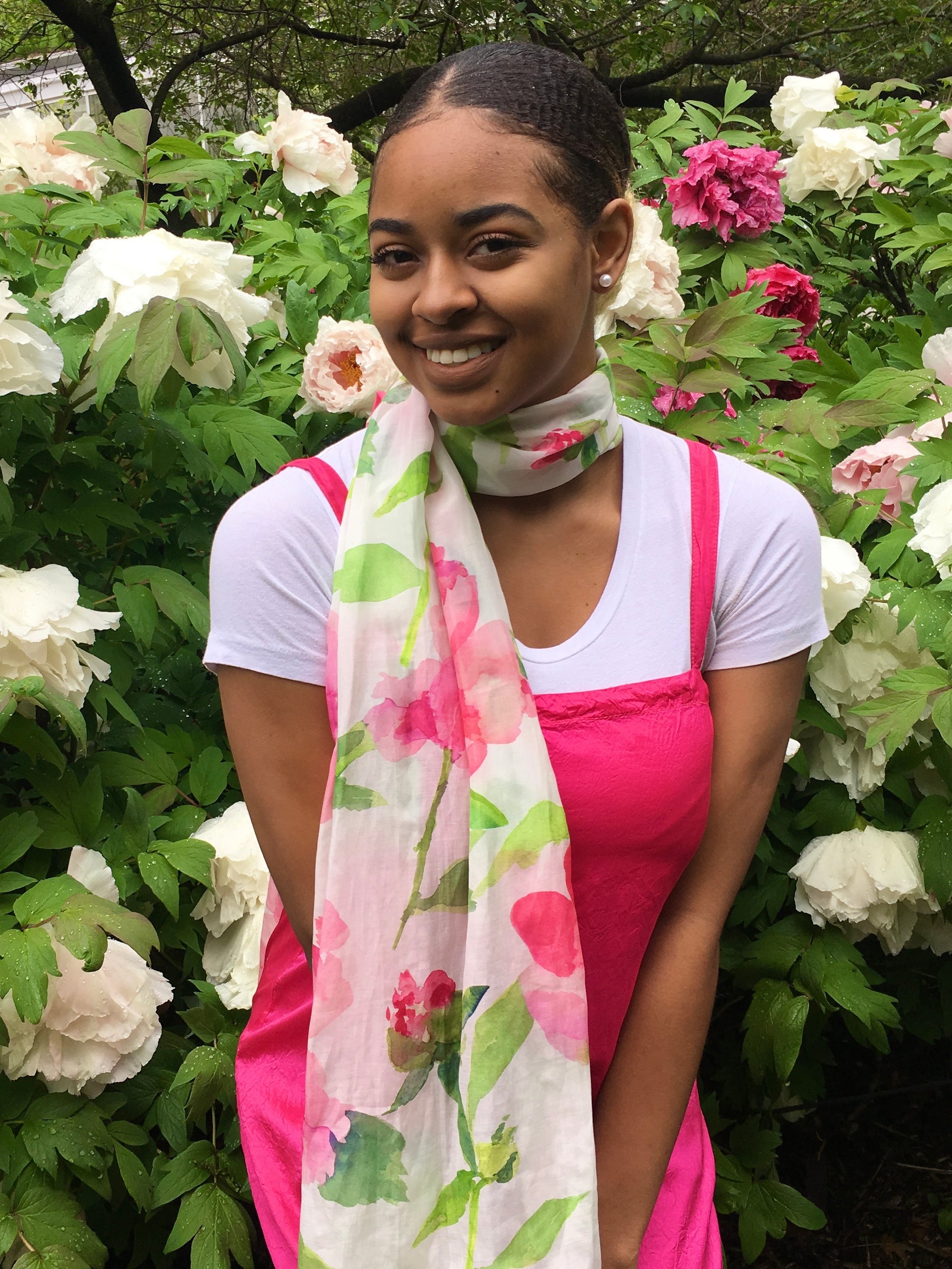 Pink Peony Scarf