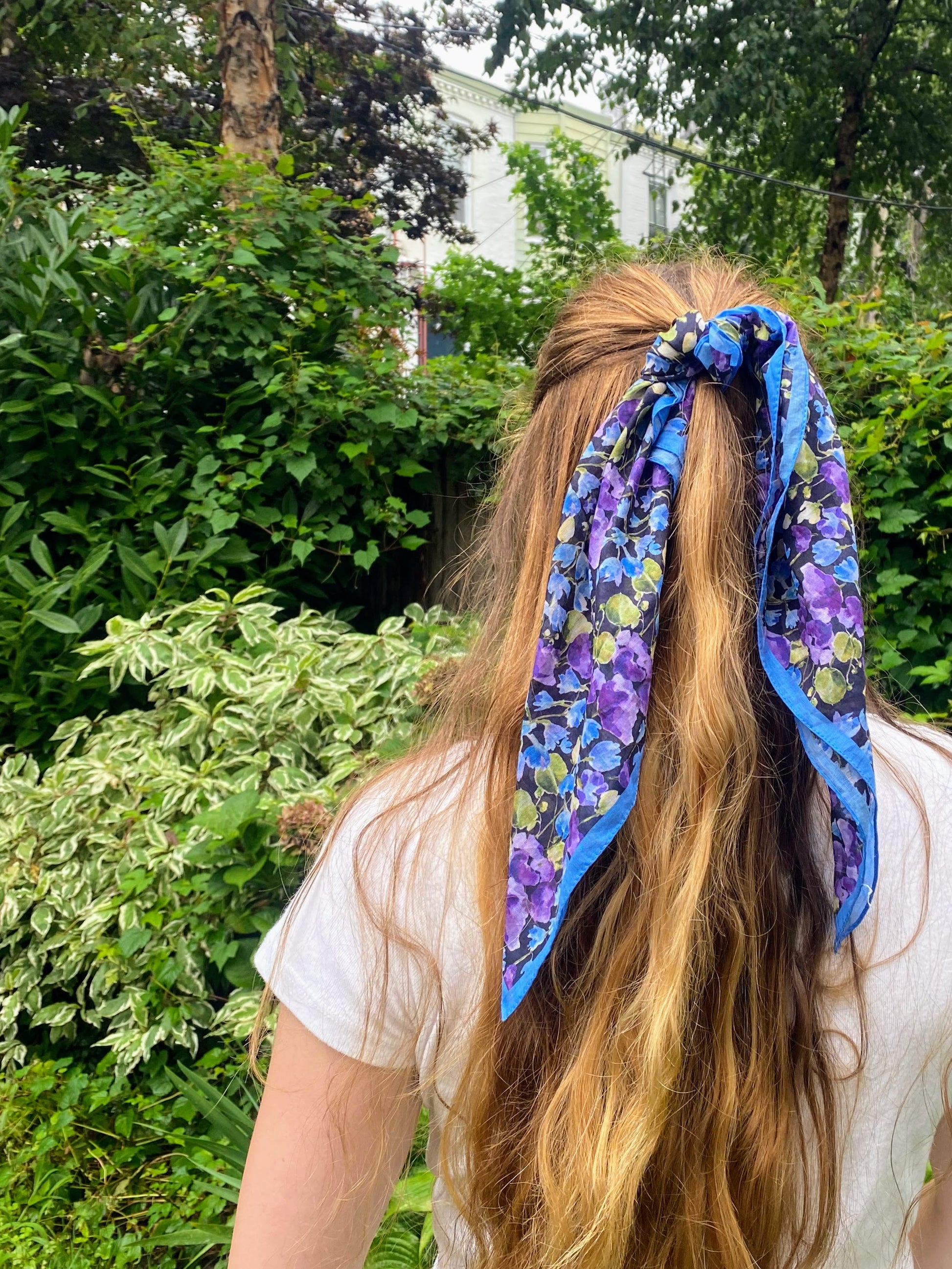 Lavender Day Navy Bandana