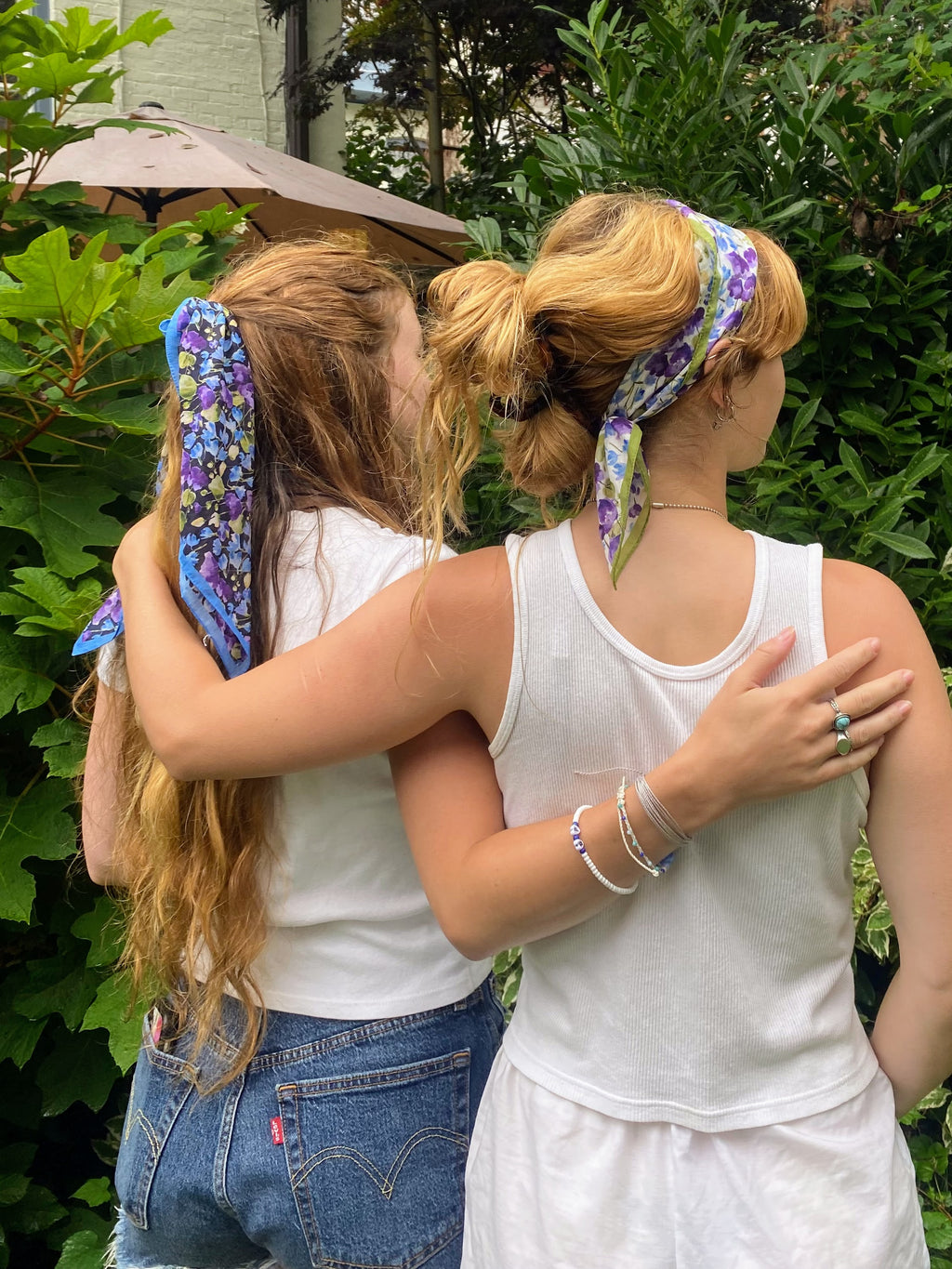 Lavender Day Navy Bandana