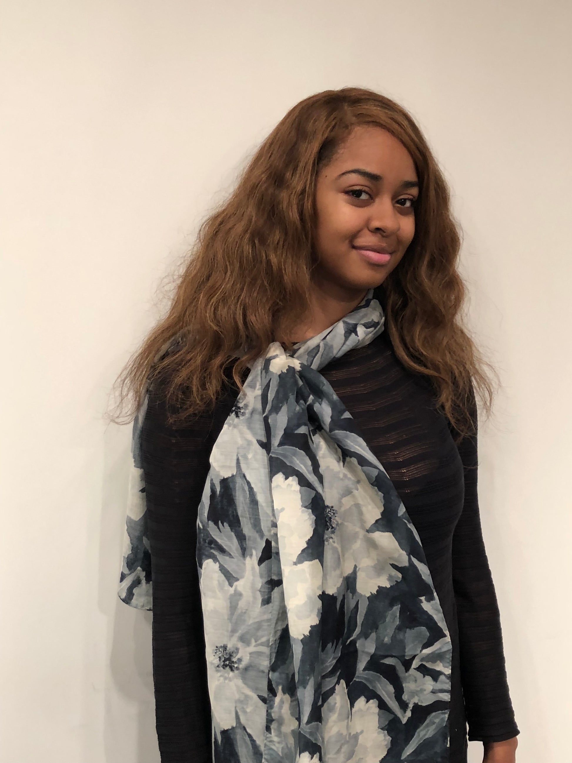 Tonal Peony Scarf